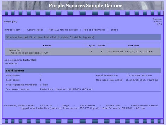 Design Elements :: New Skins For Old :: Purple Squares | Runboard